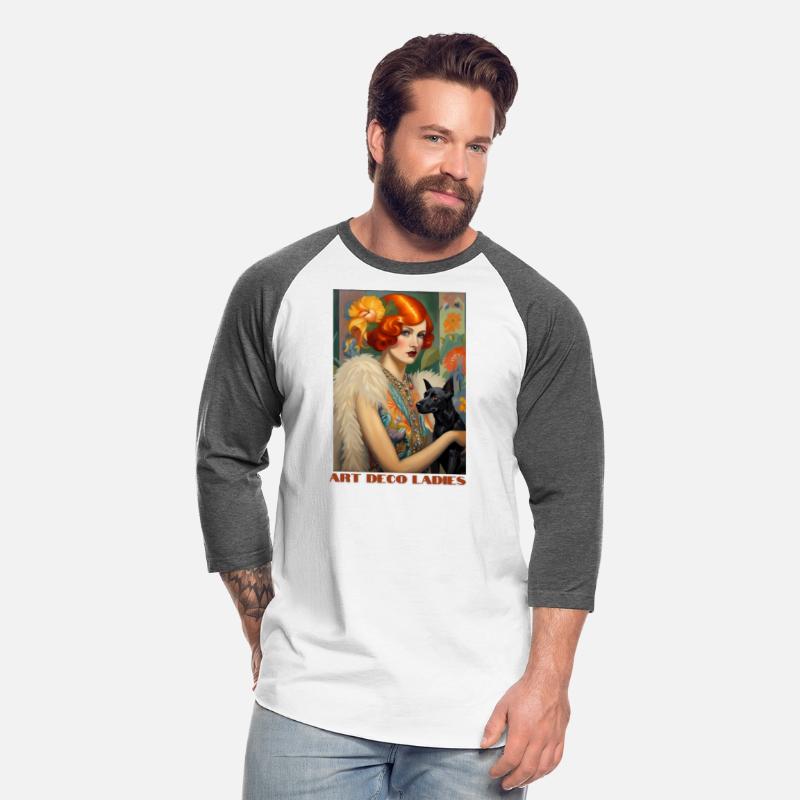 Pretty Red-Headed Flapper and Her Dog, Art Deco