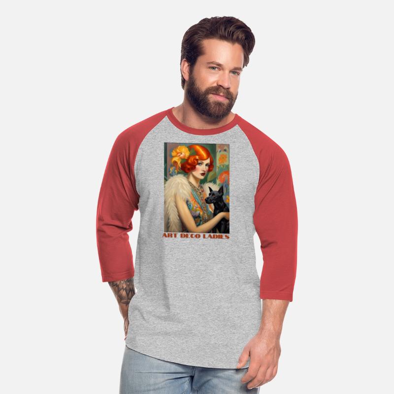 Pretty Red-Headed Flapper and Her Dog, Art Deco