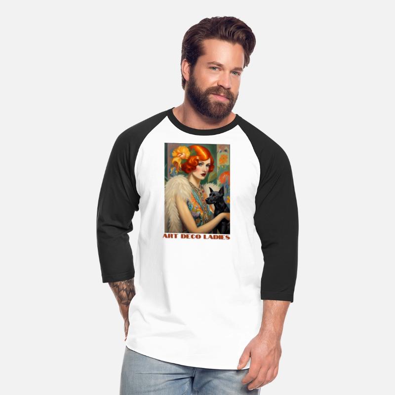 Pretty Red-Headed Flapper and Her Dog, Art Deco