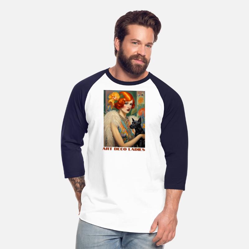 Pretty Red-Headed Flapper and Her Dog, Art Deco