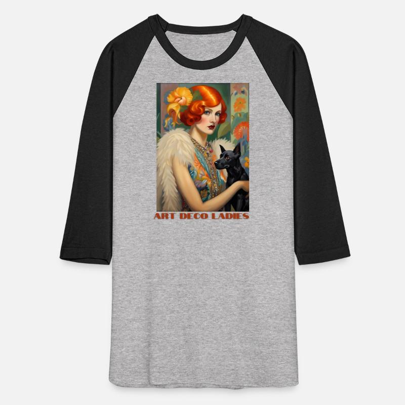 Pretty Red-Headed Flapper and Her Dog, Art Deco