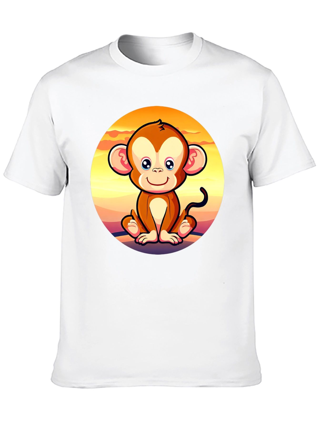 Cute Monkey Graphic Tee - Unisex Black T-Shirt