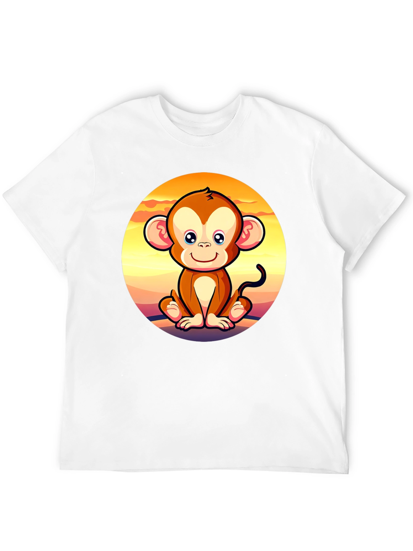 Cute Monkey Graphic Tee - Unisex Black T-Shirt