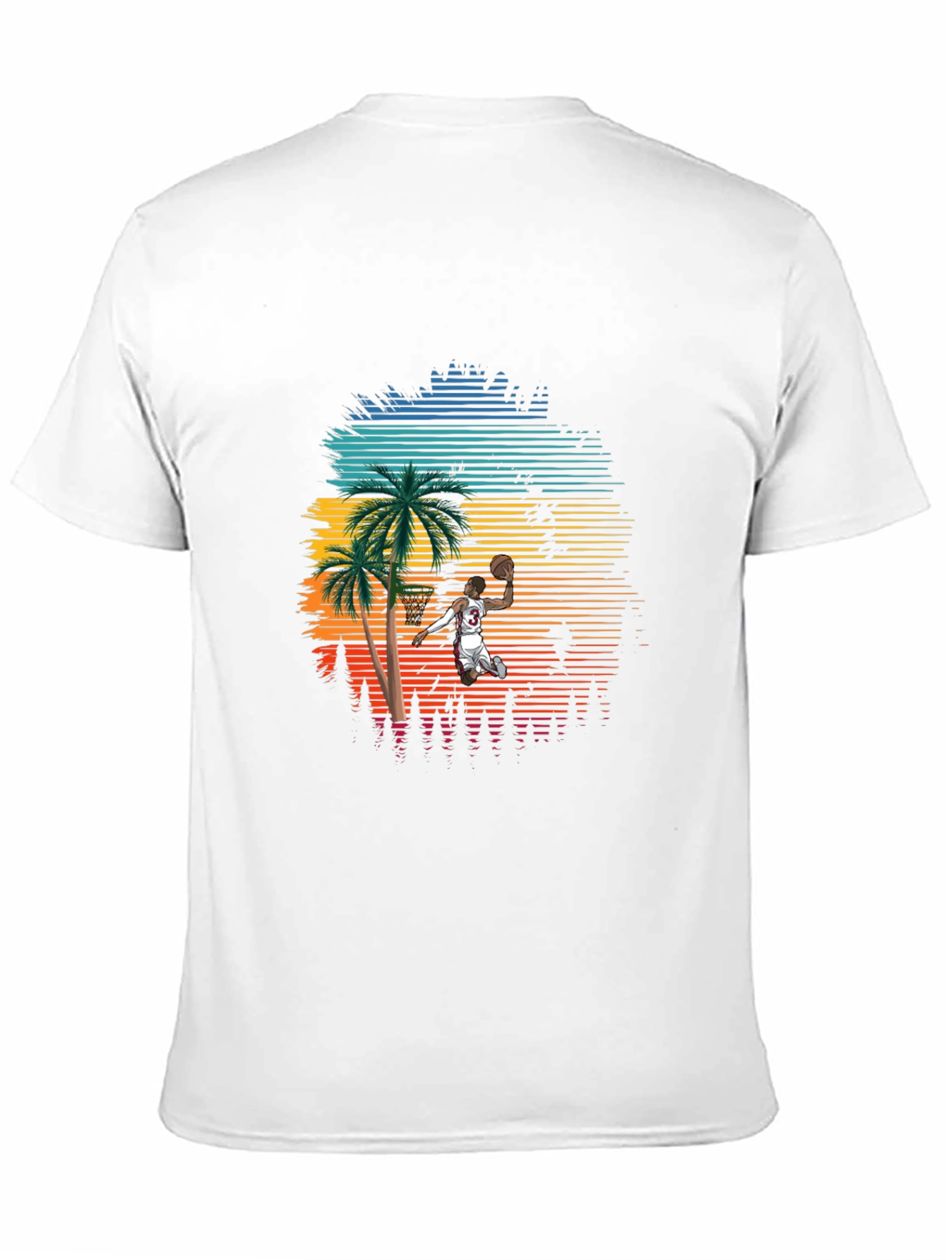 Retro Sunset Basketball T-Shirt