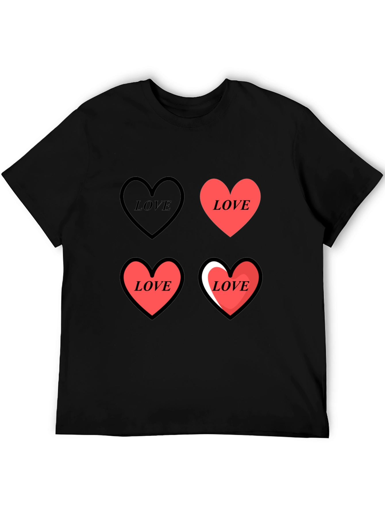 Love Heart Print Graphic Tee