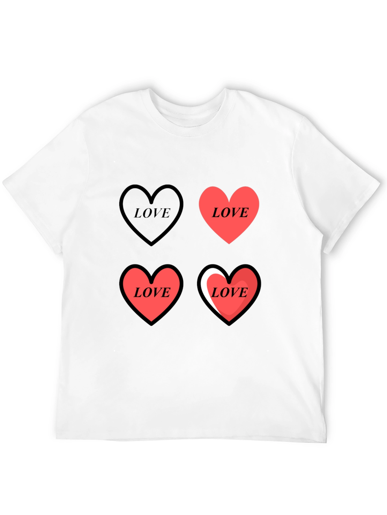 Love Heart Print Graphic Tee