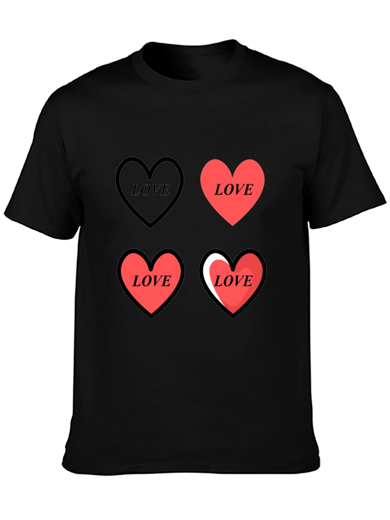 Love Heart Print Graphic Tee