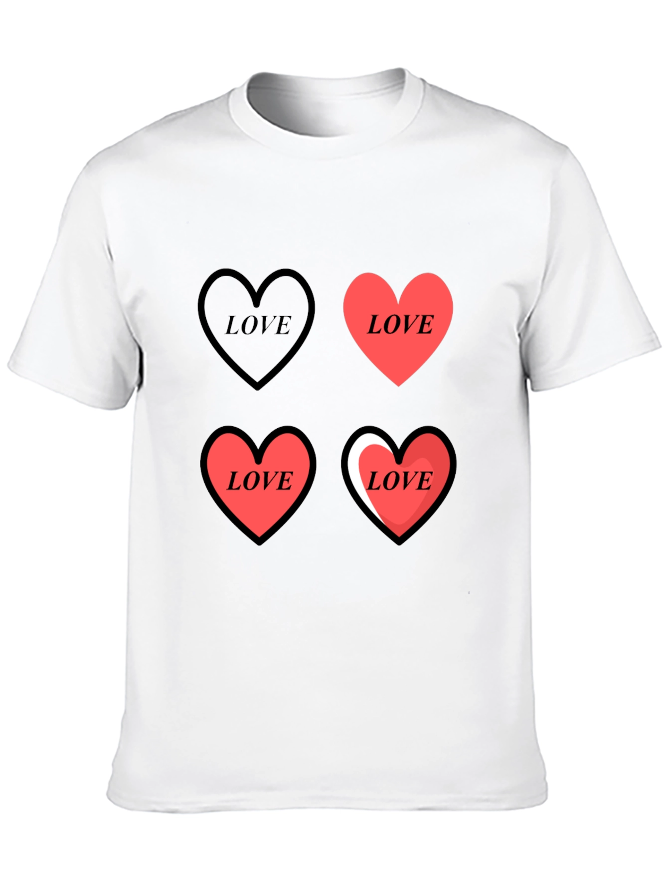 Love Heart Print Graphic Tee