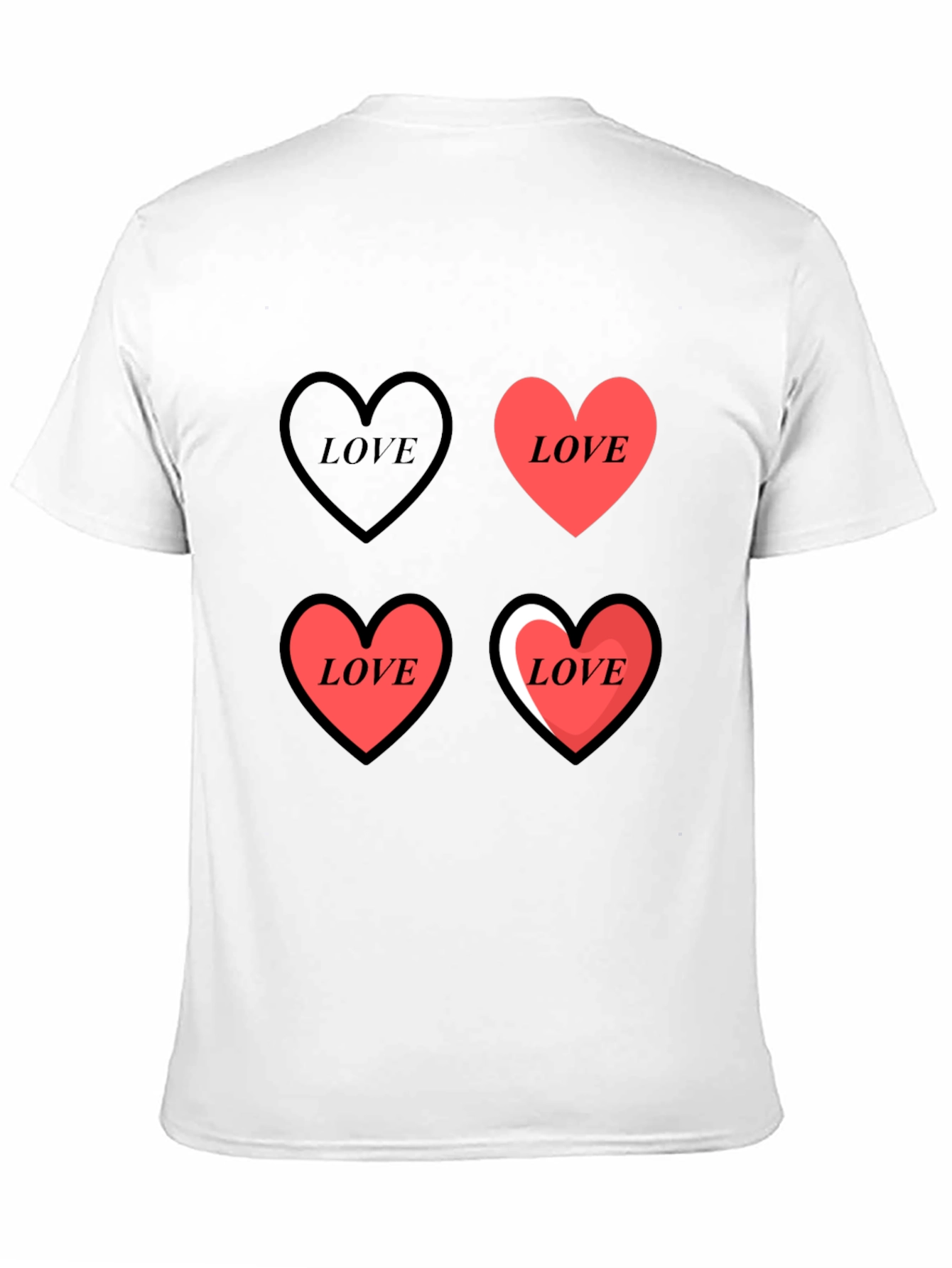 Love Heart Print Graphic Tee