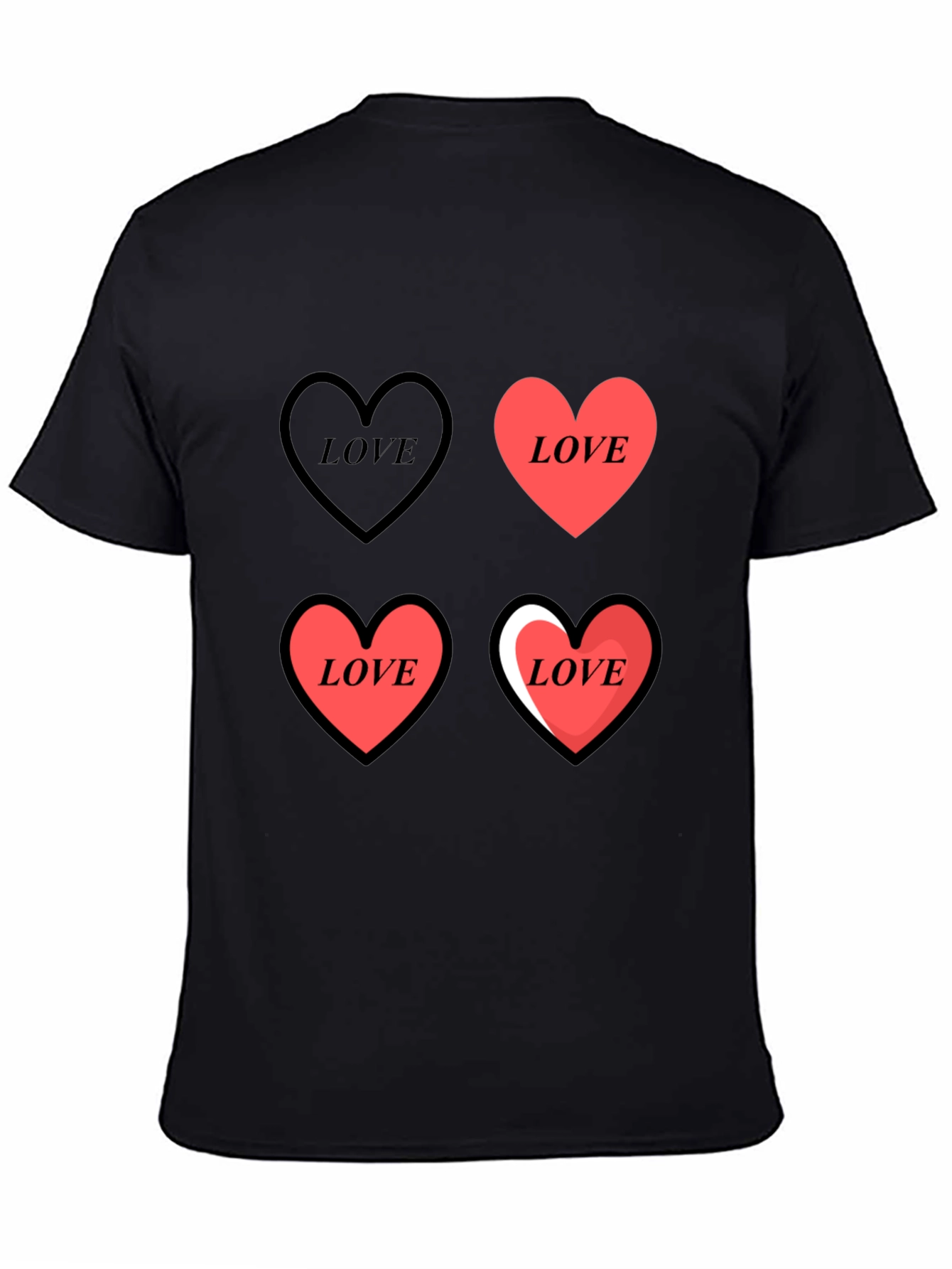 Love Heart Print Graphic Tee