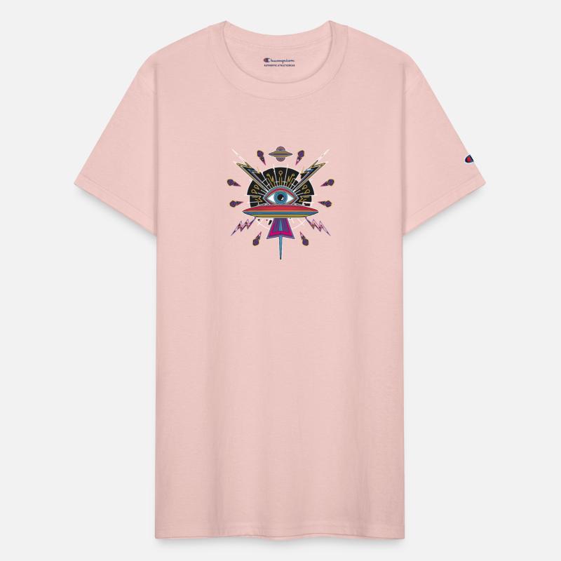 Psychedelic UFO Eye with Cosmic Lightning and