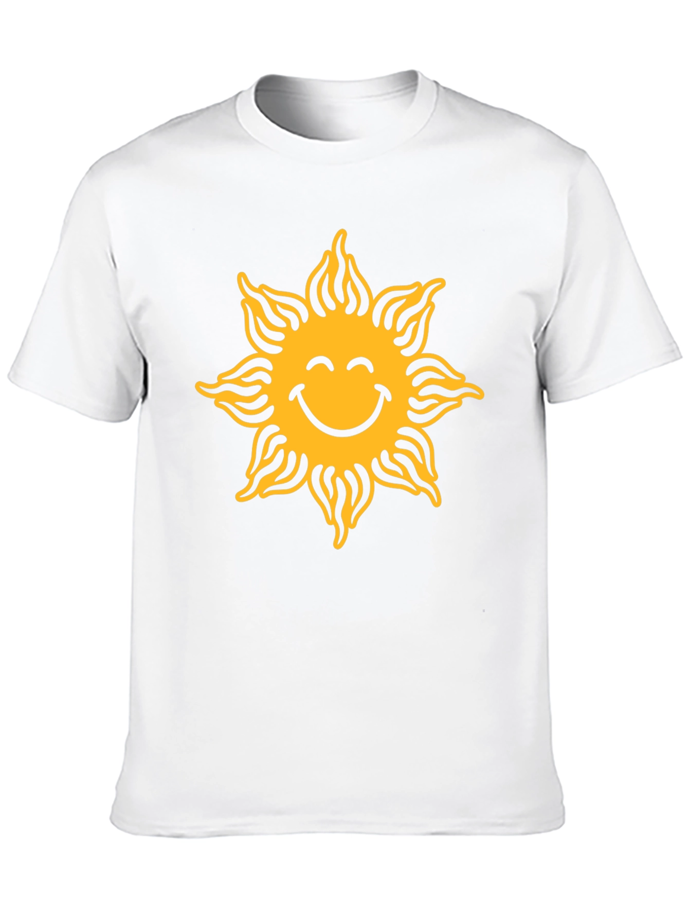 Smiling Sun Graphic Tee - Black Cotton Casual Shirt