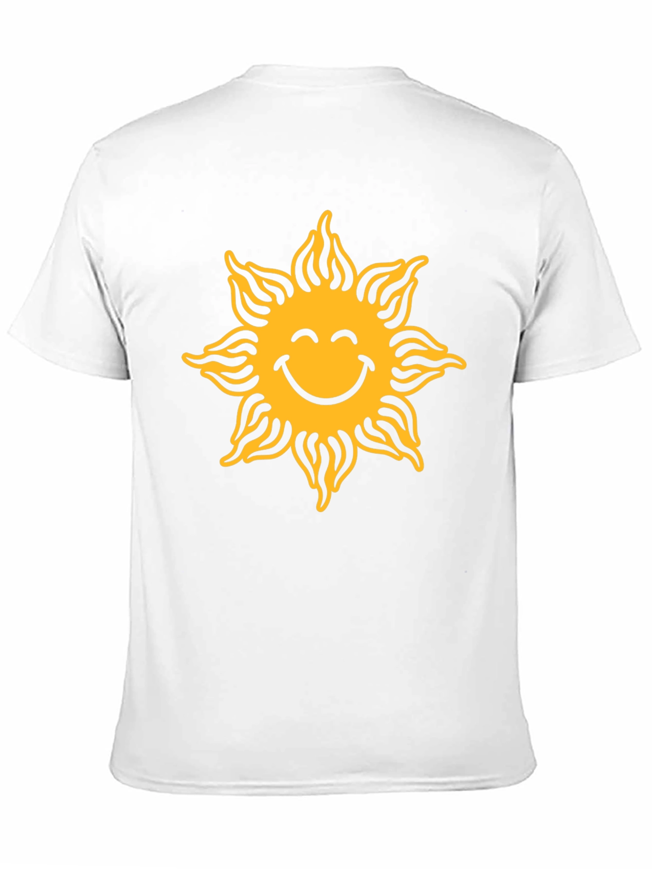 Smiling Sun Graphic Tee - Black Cotton Casual Shirt