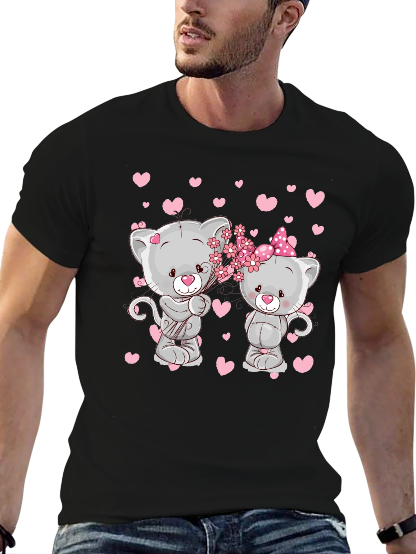 Cute Cats in Love T-Shirt - Valentines Day Tee