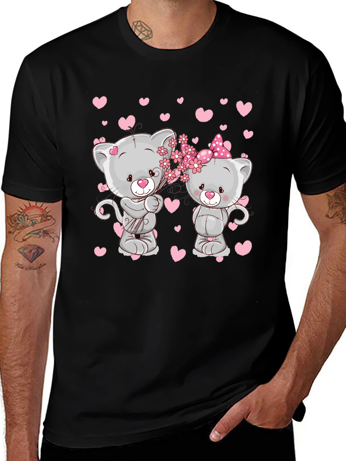 Cute Cats in Love T-Shirt - Valentines Day Tee