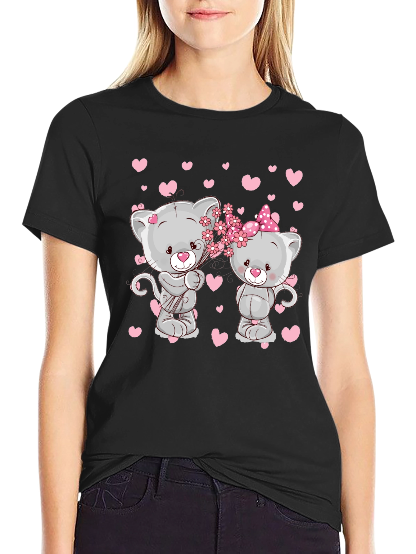 Cute Cats in Love T-Shirt - Valentines Day Tee