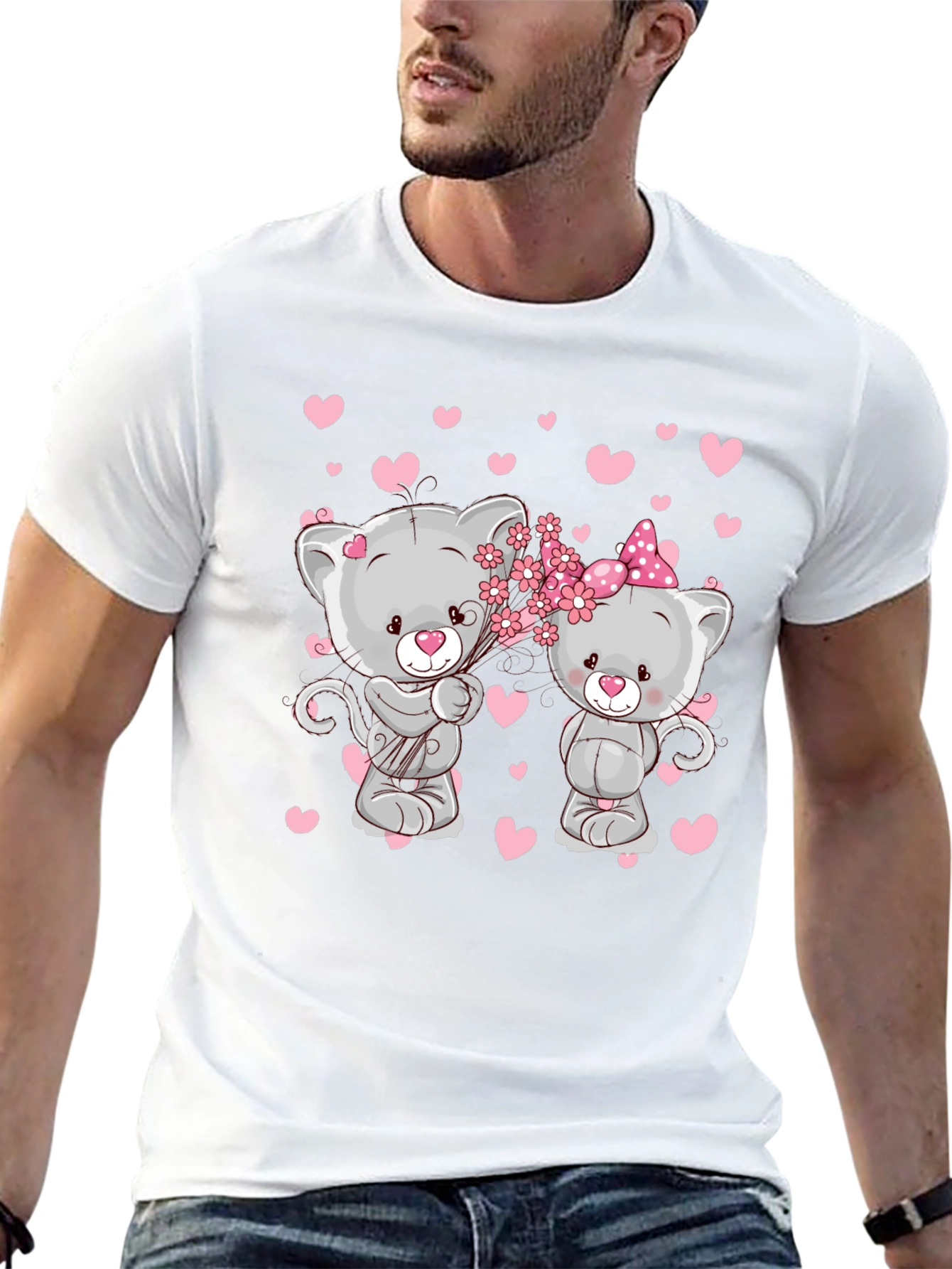 Cute Cats in Love T-Shirt - Valentines Day Tee
