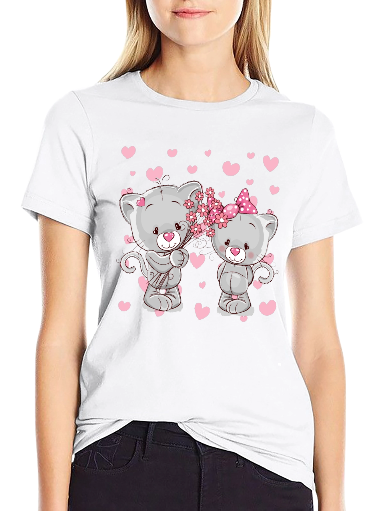 Cute Cats in Love T-Shirt - Valentines Day Tee