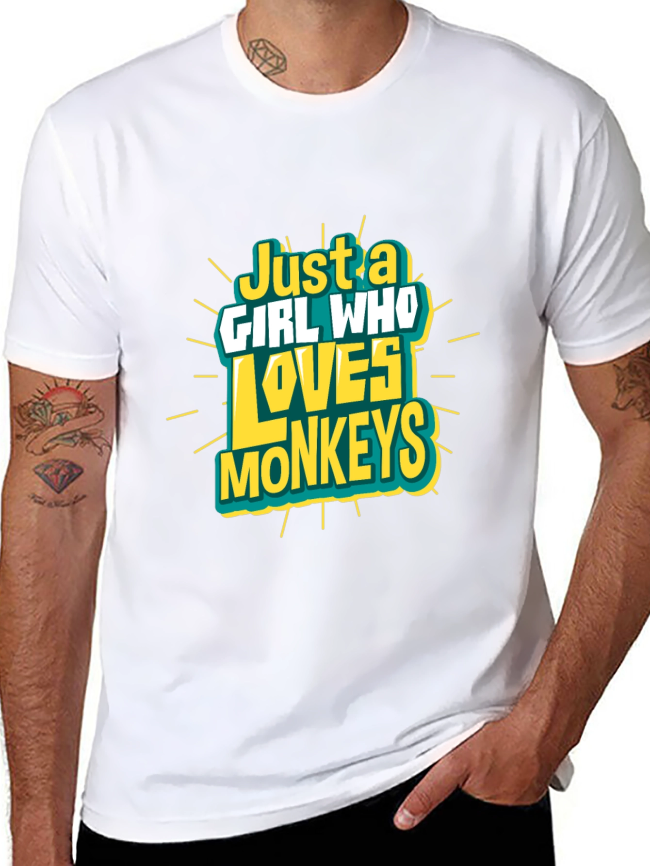 Just A Girl Who Loves Monkeys Black T-Shirt