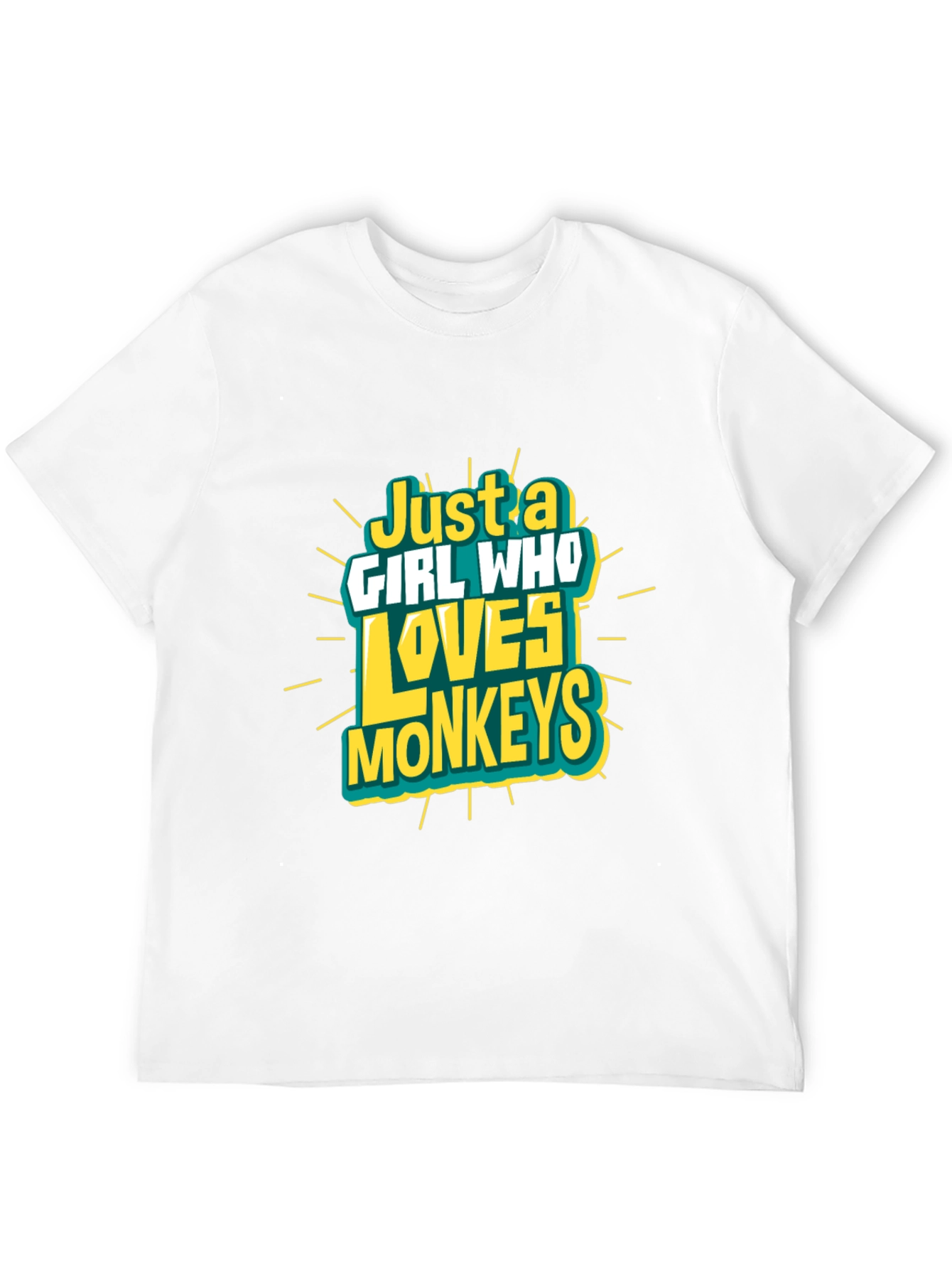 Just A Girl Who Loves Monkeys Black T-Shirt