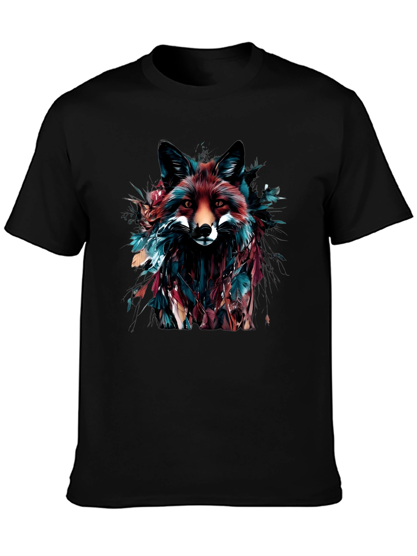 Fox Graphic Print Black T-Shirt