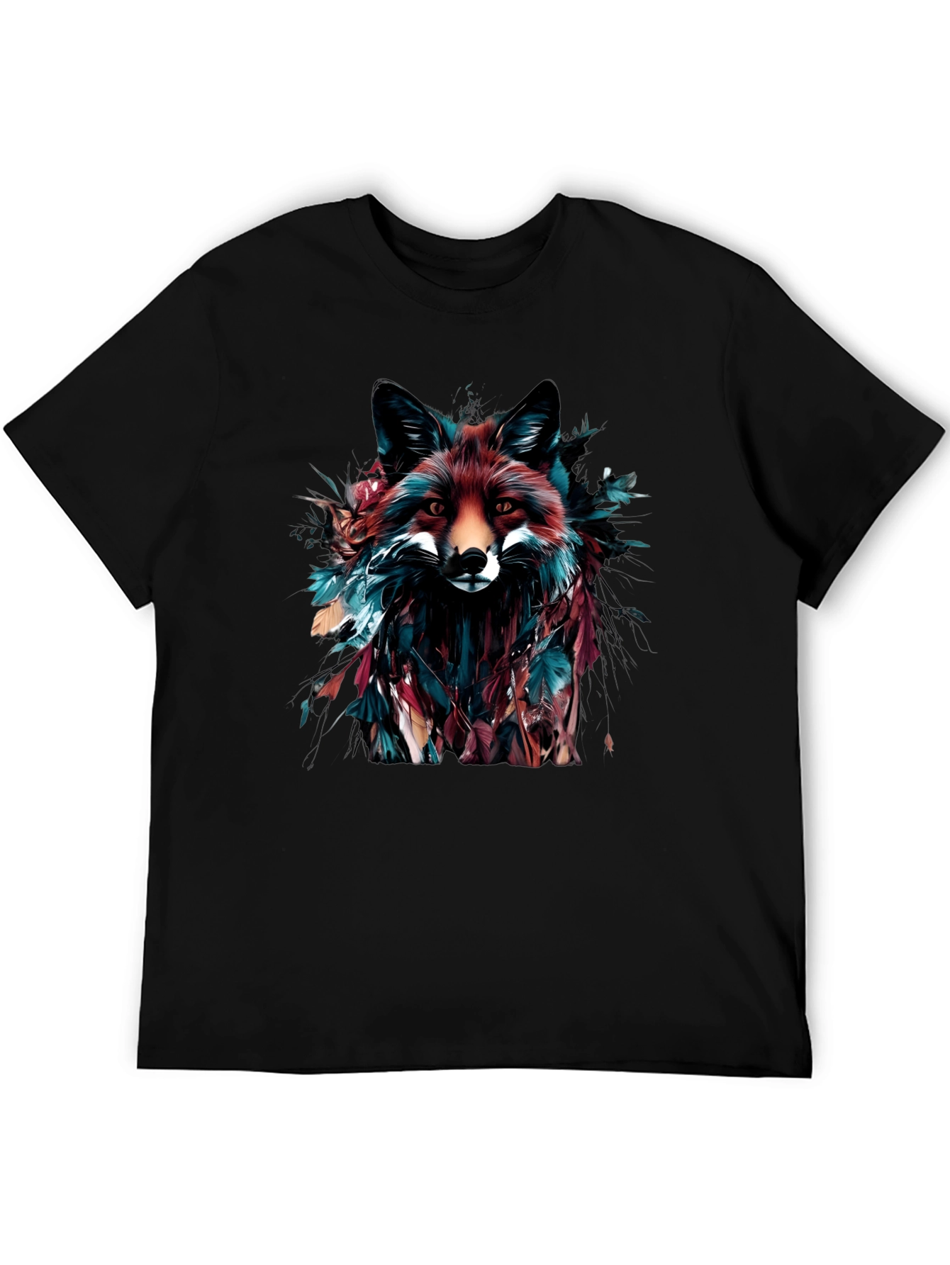 Fox Graphic Print Black T-Shirt