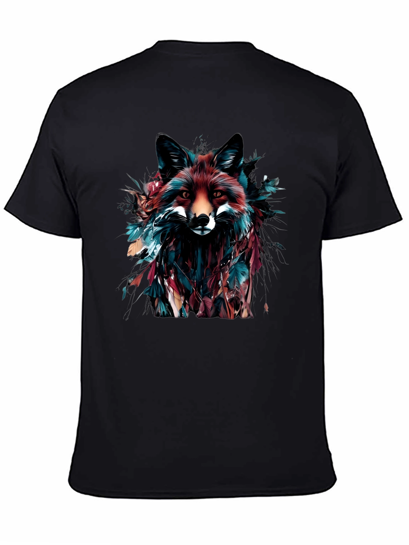 Fox Graphic Print Black T-Shirt
