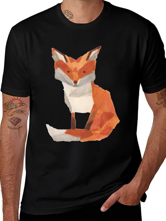 Fox Graphic Tee - Artistic Watercolor Print