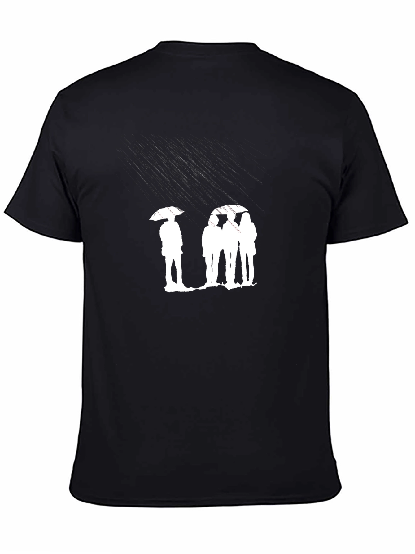 Umbrella Silhouette Graphic Tee - Black Cotton