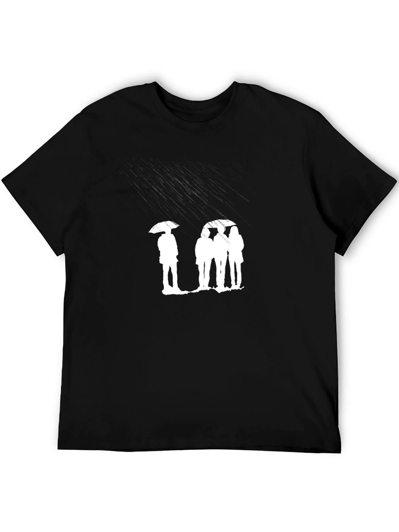 Umbrella Silhouette Graphic Tee - Black Cotton