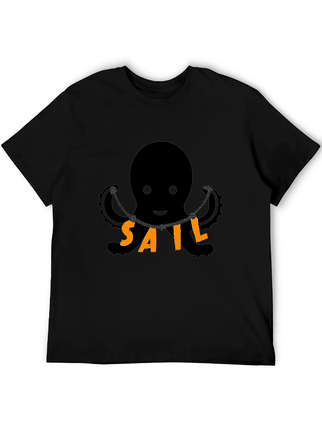 Octopus SAIL T-Shirt - Black Cotton Blend