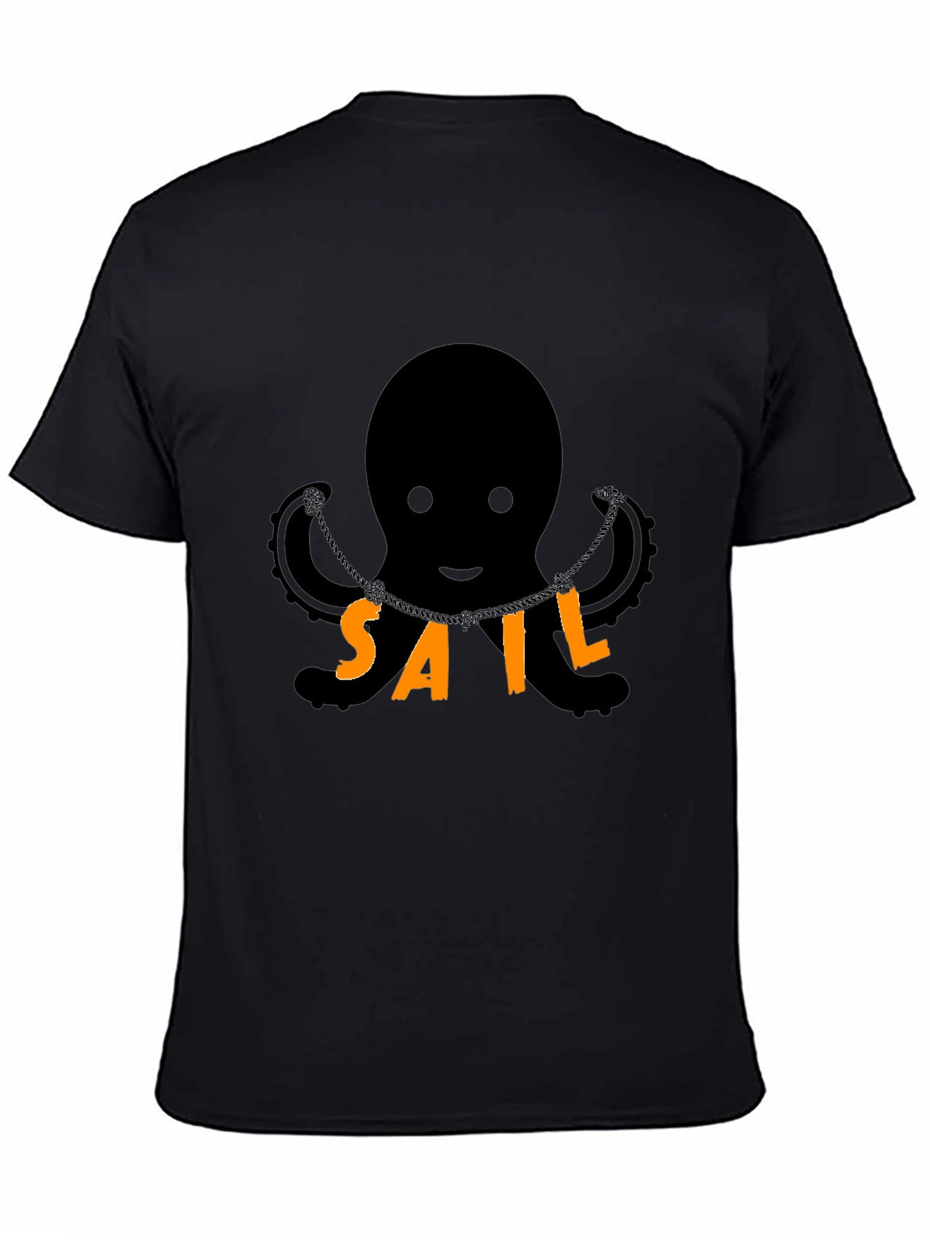 Octopus SAIL T-Shirt - Black Cotton Blend