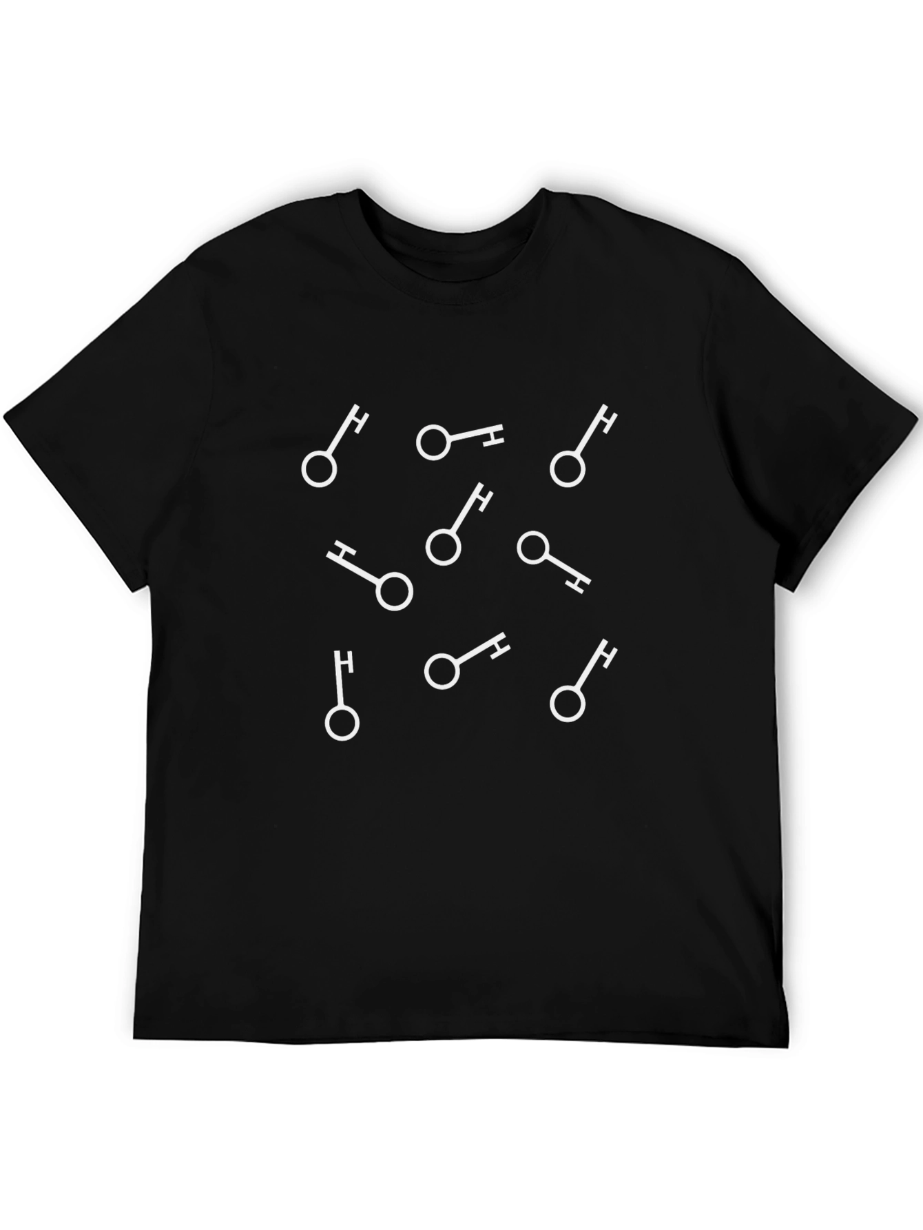 Key Pattern Black T-Shirt