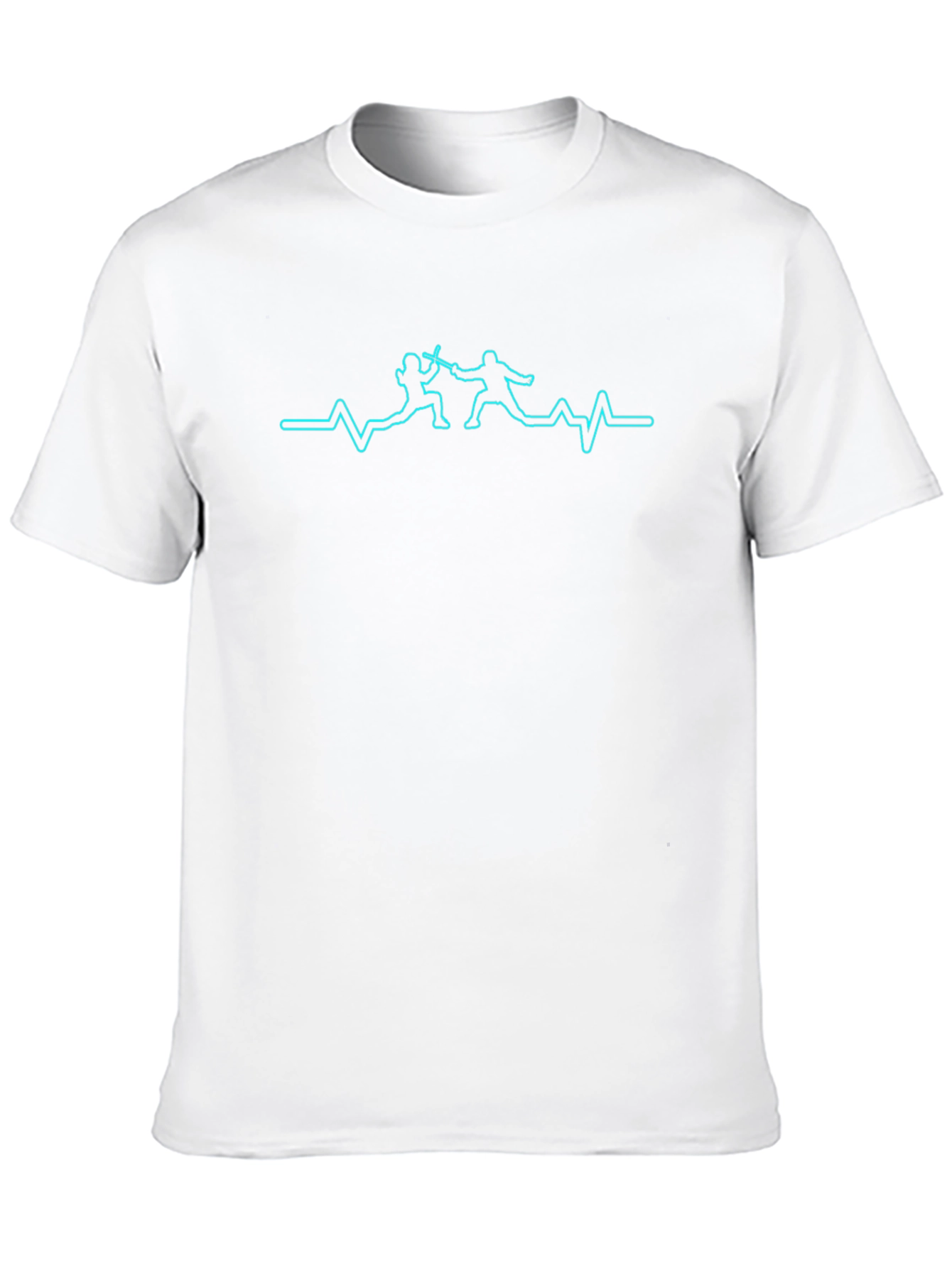 Fencing Heartbeat T-Shirt - Black