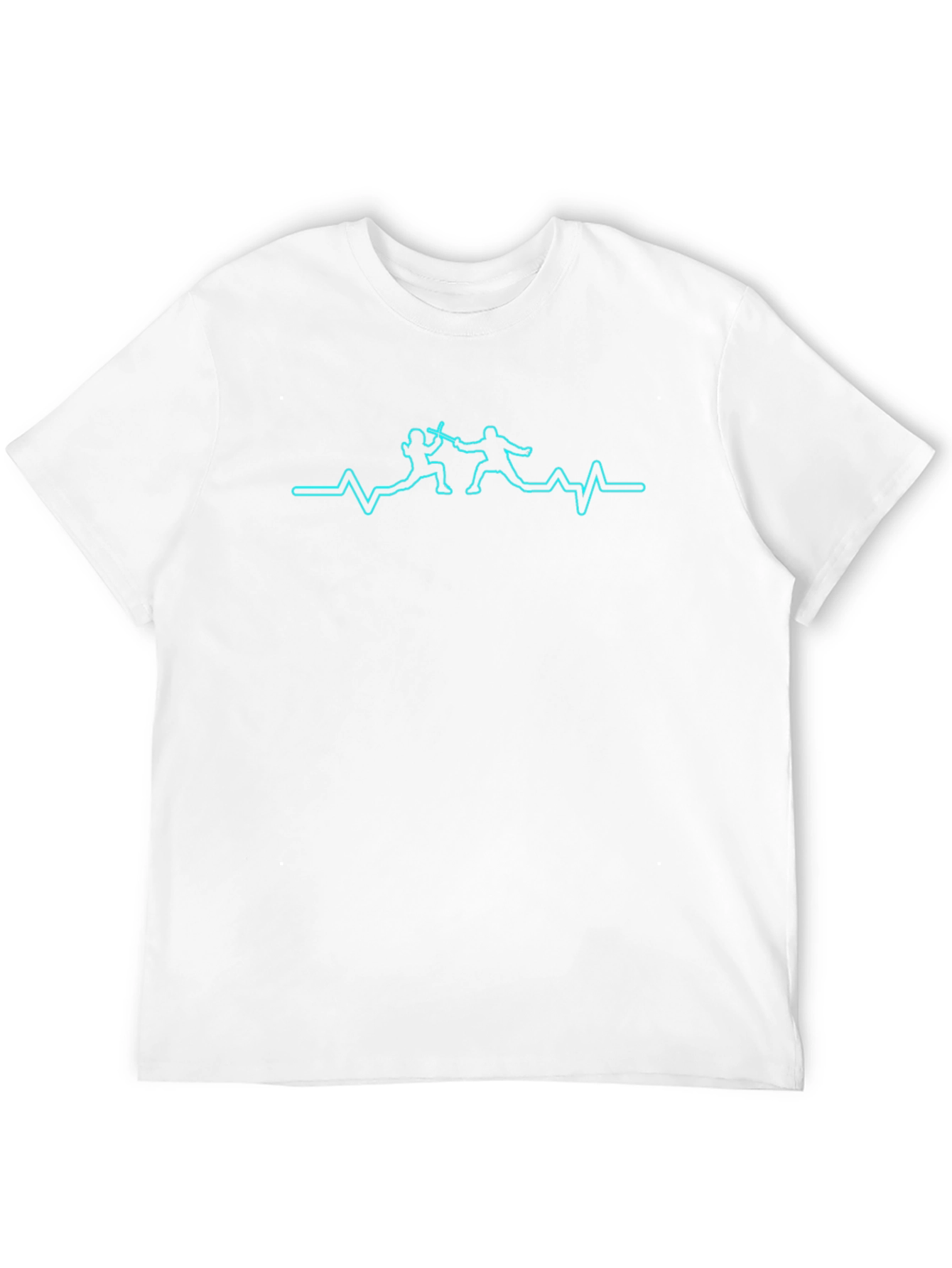Fencing Heartbeat T-Shirt - Black