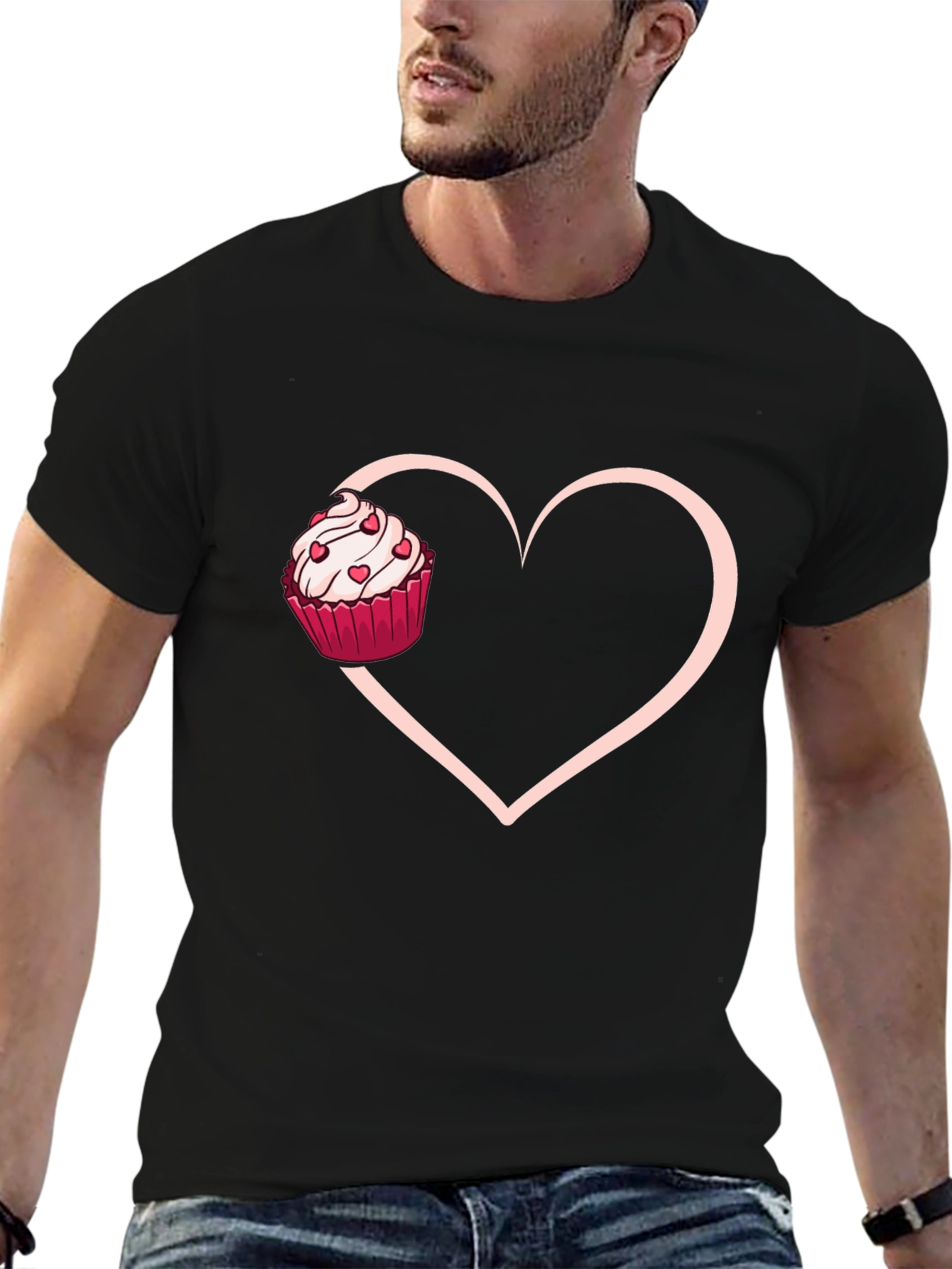 Cupcake Heart Graphic Tee - Sweet Love T-Shirt