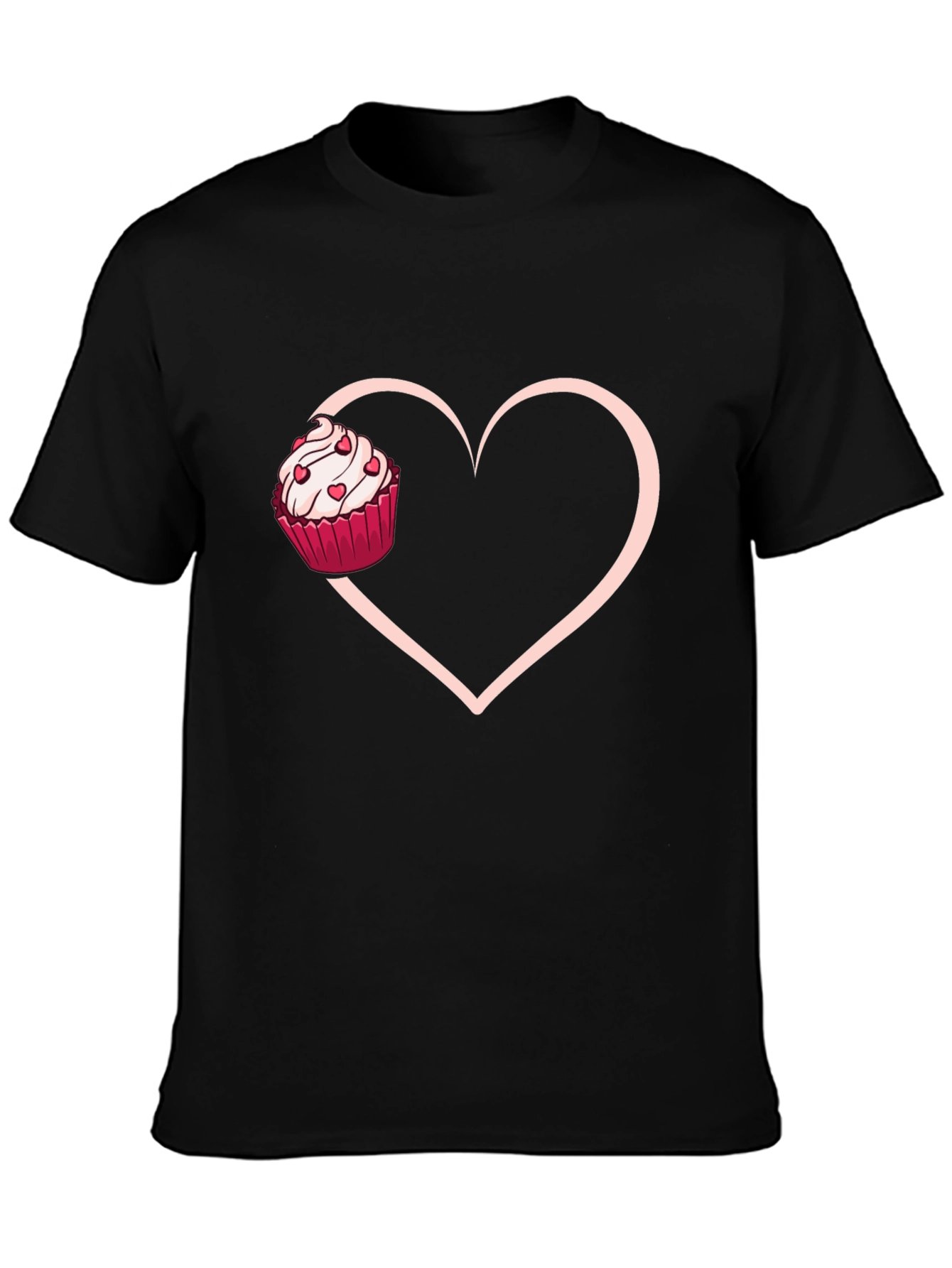 Cupcake Heart Graphic Tee - Sweet Love T-Shirt
