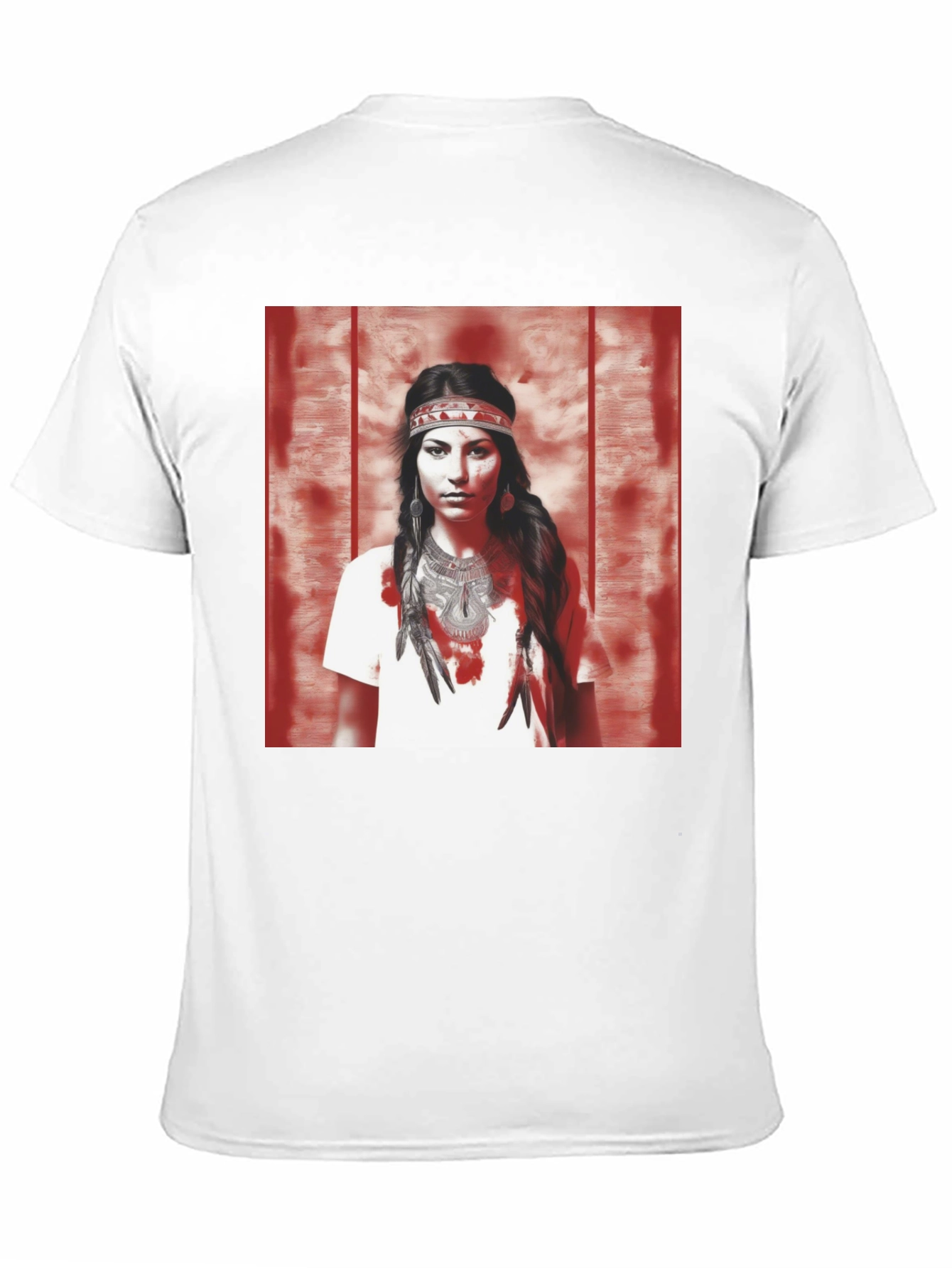 Native American Woman Graphic T-Shirt - Black