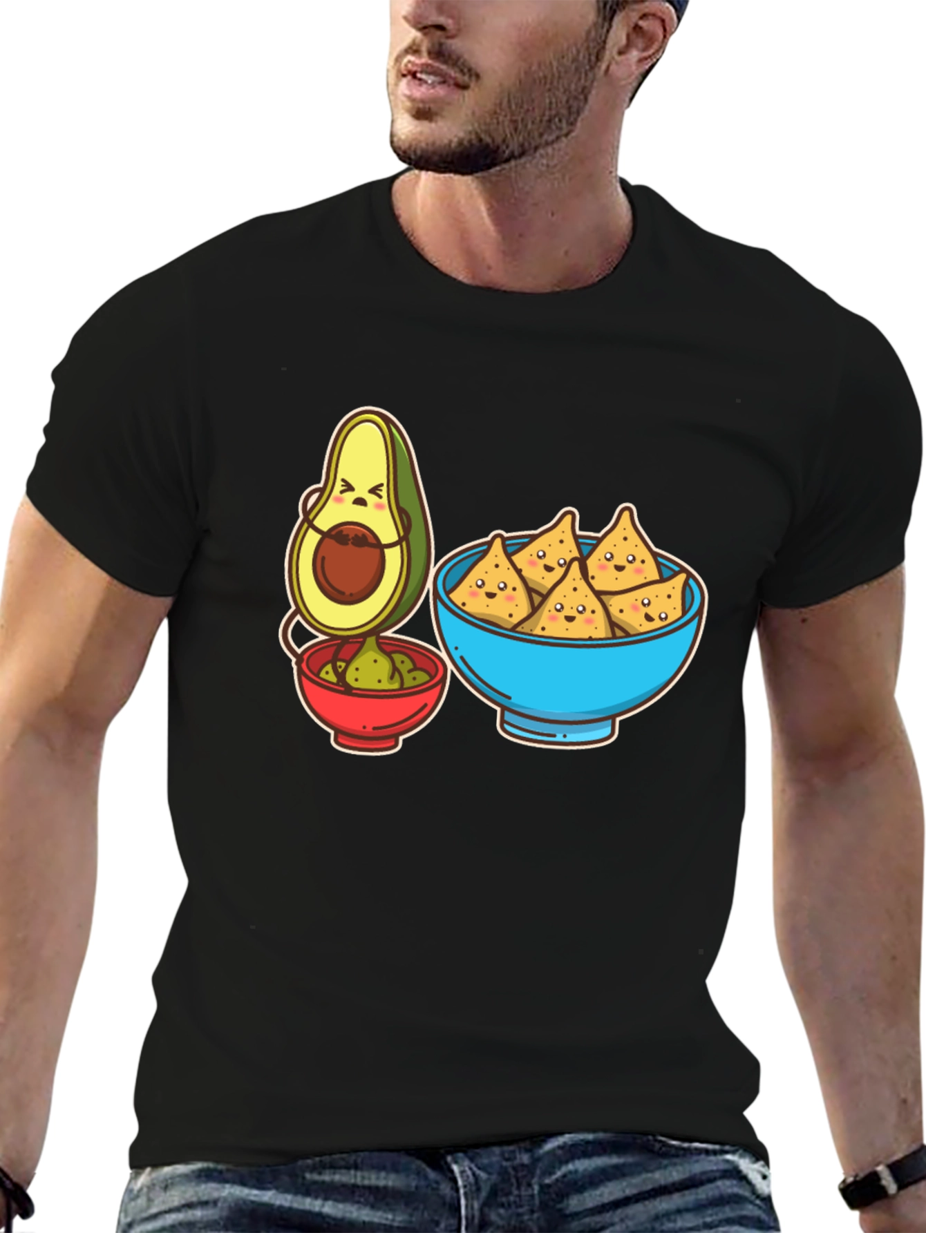 Avocado & Chips Graphic T-Shirt - Funny Foodie Tee