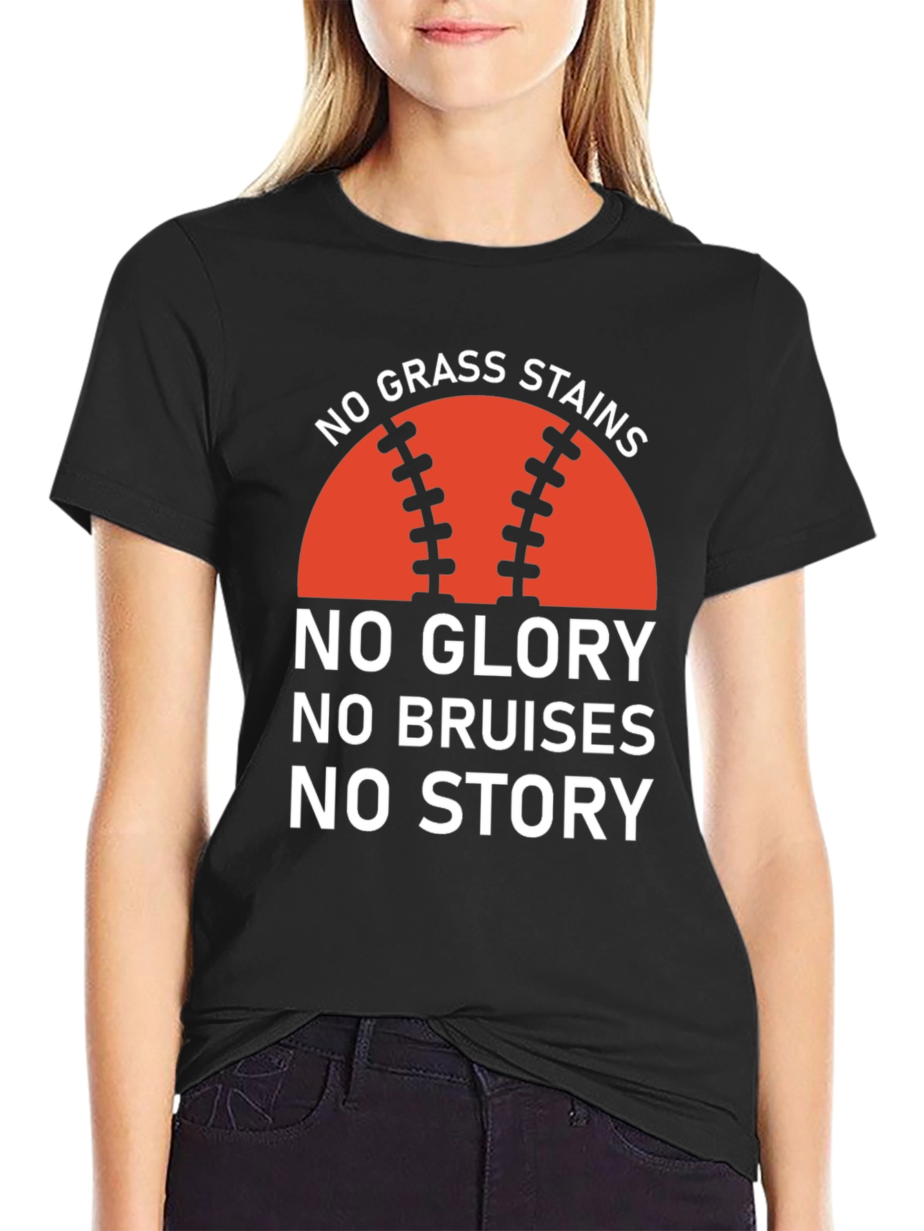Baseball Tee: No Grass Stains No Glory T-Shirt
