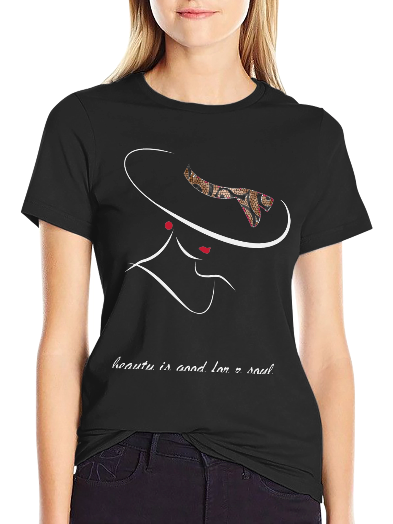 Elegant Woman Silhouette Graphic T-Shirt