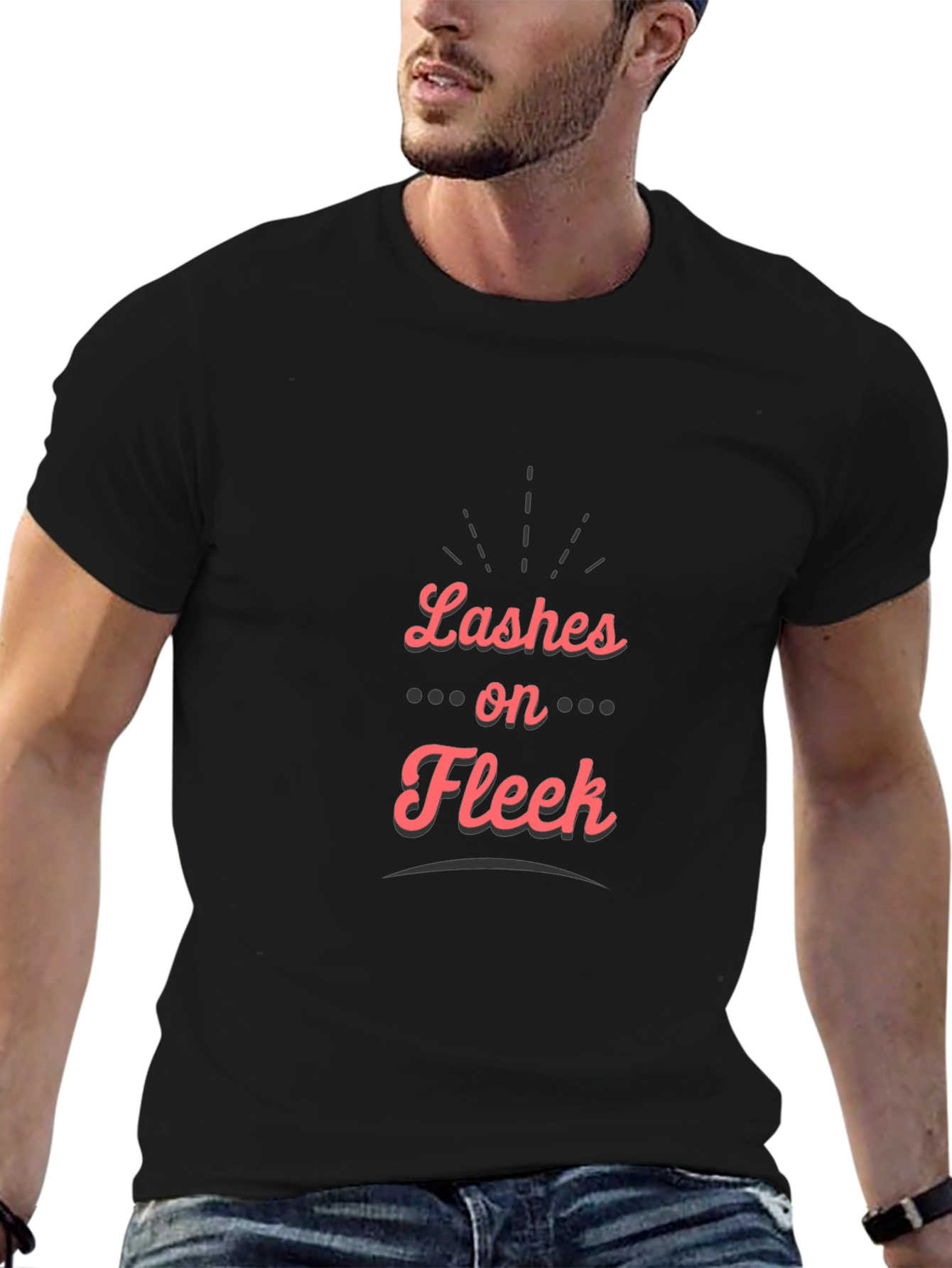 Lashes on Fleek Graphic Tee - Stylish Black T-Shirt
