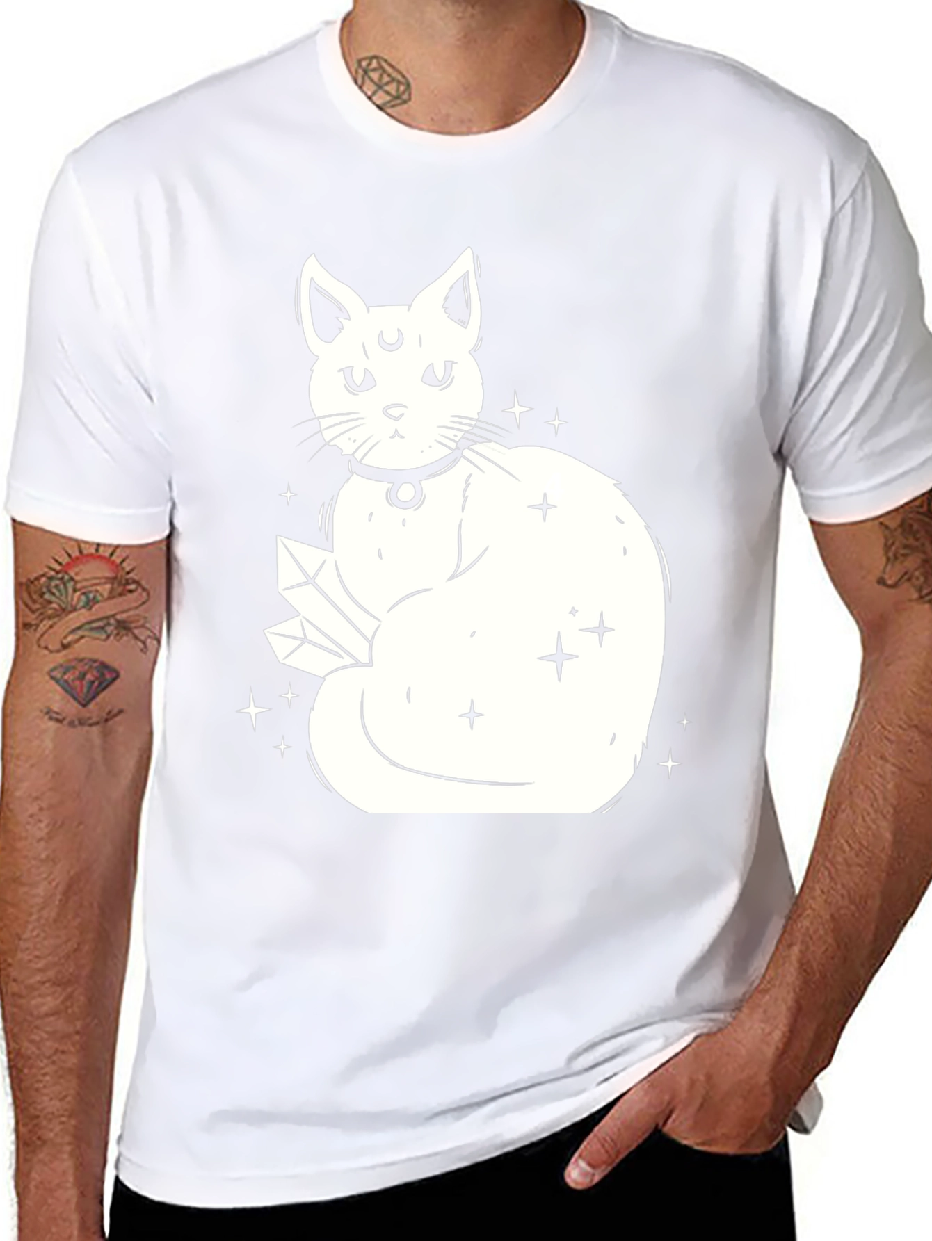 Mystic Cat T-Shirt - Black Graphic Tee