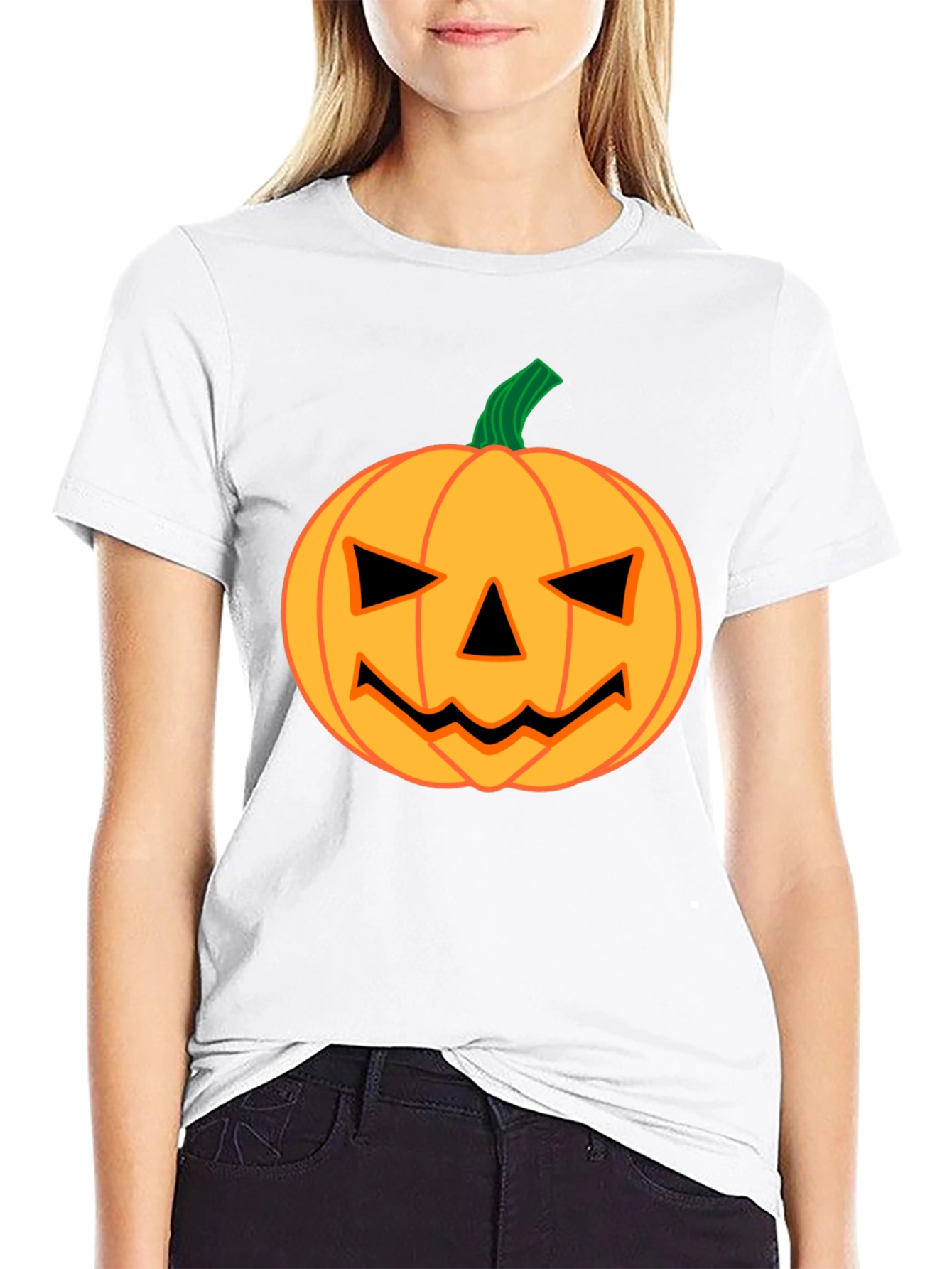 Halloween Pumpkin Face Graphic Tee - Spooky Season Apparel