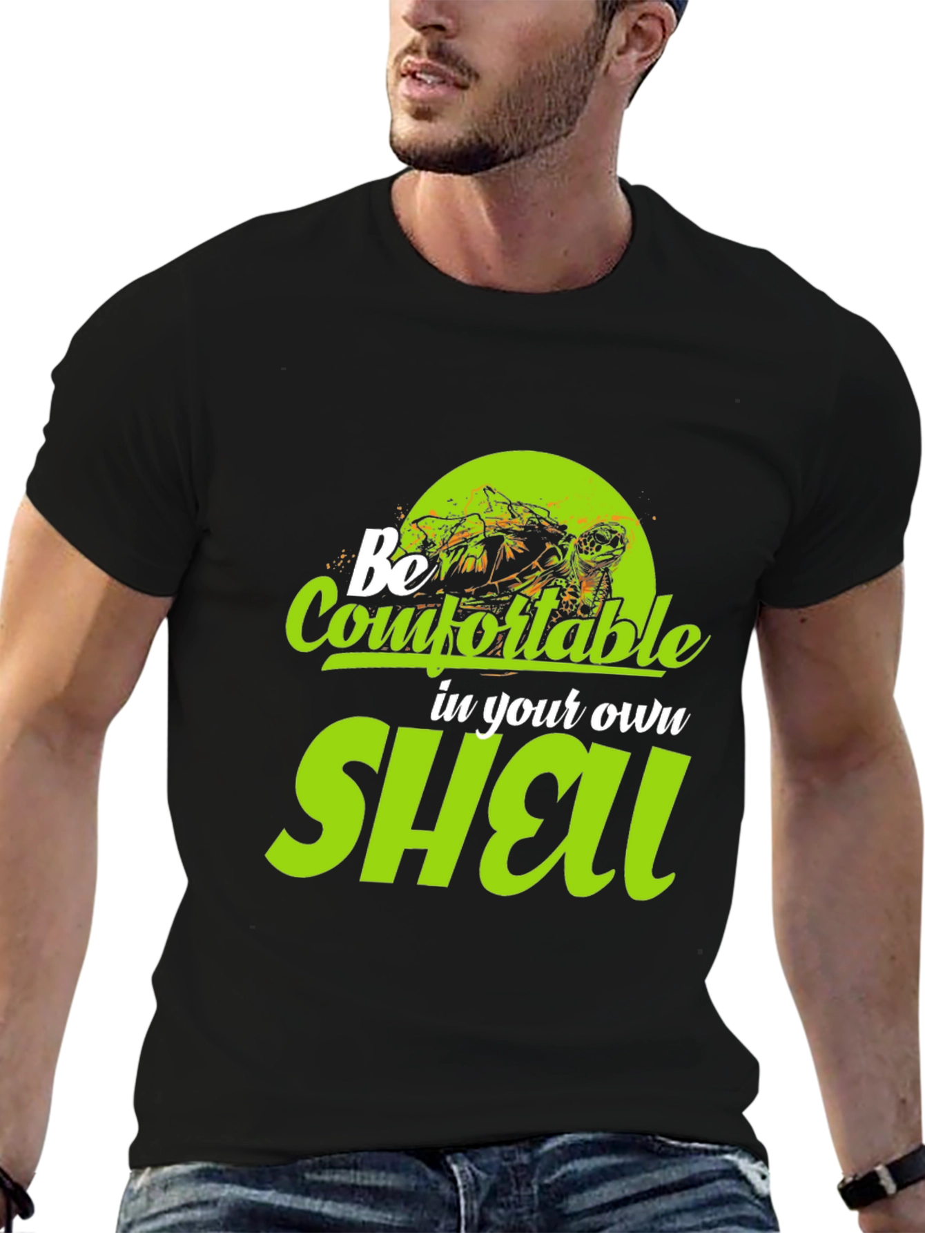 Be Comfortable in Your Own Shell Black T-Shirt
