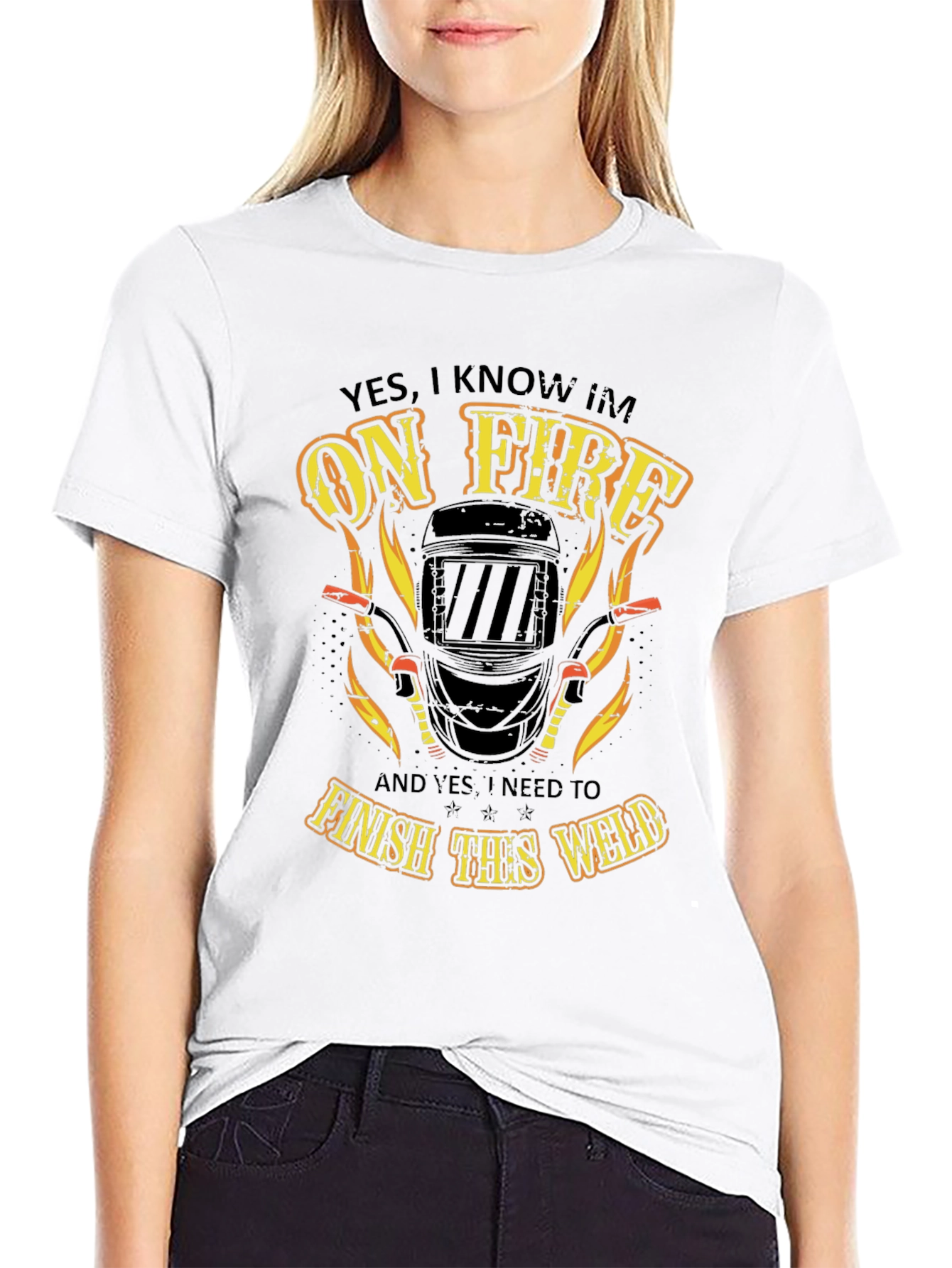 Welder On Fire T-Shirt - Finish the Weld!