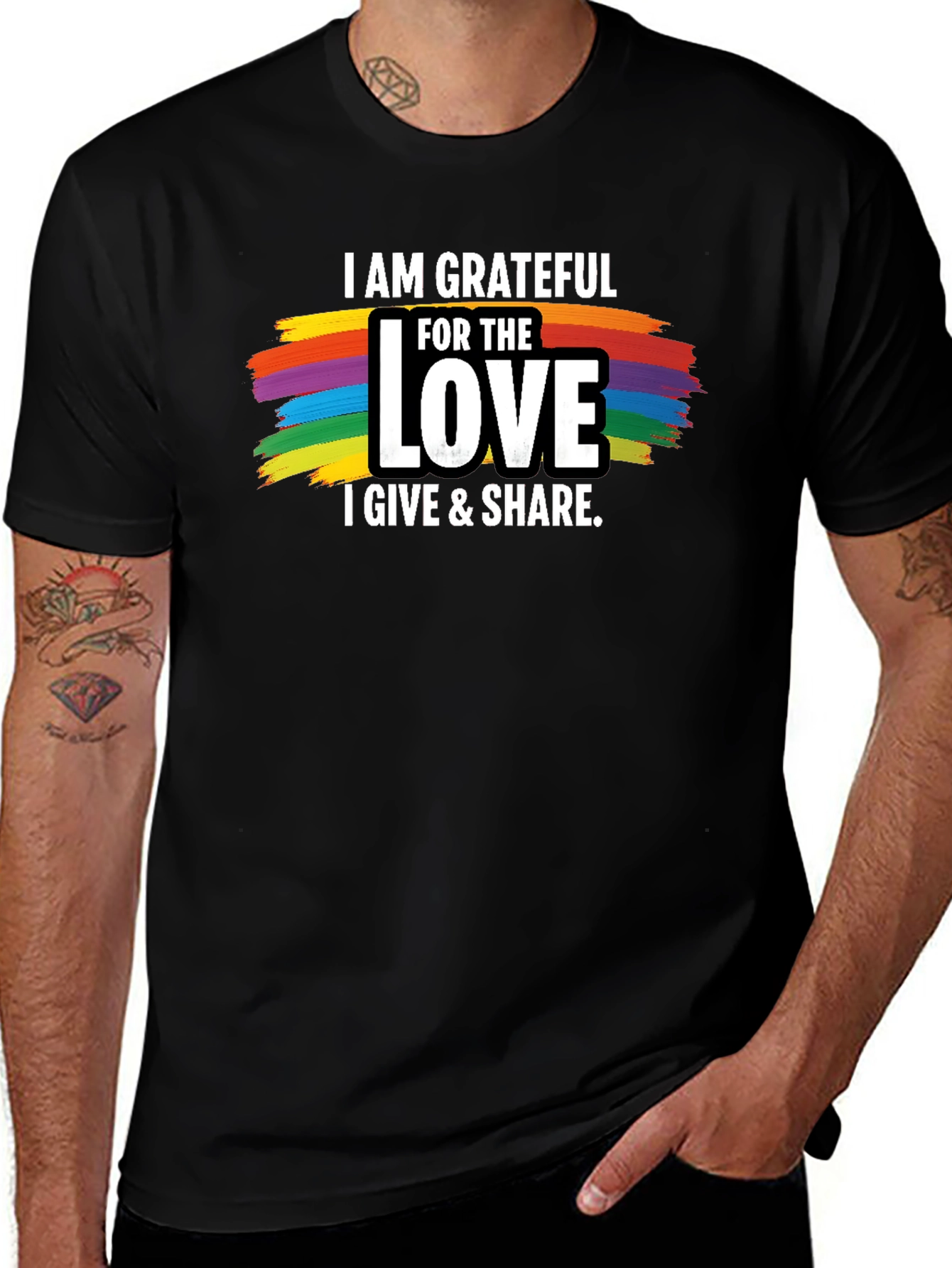 Grateful Love Pride T-Shirt - Black
