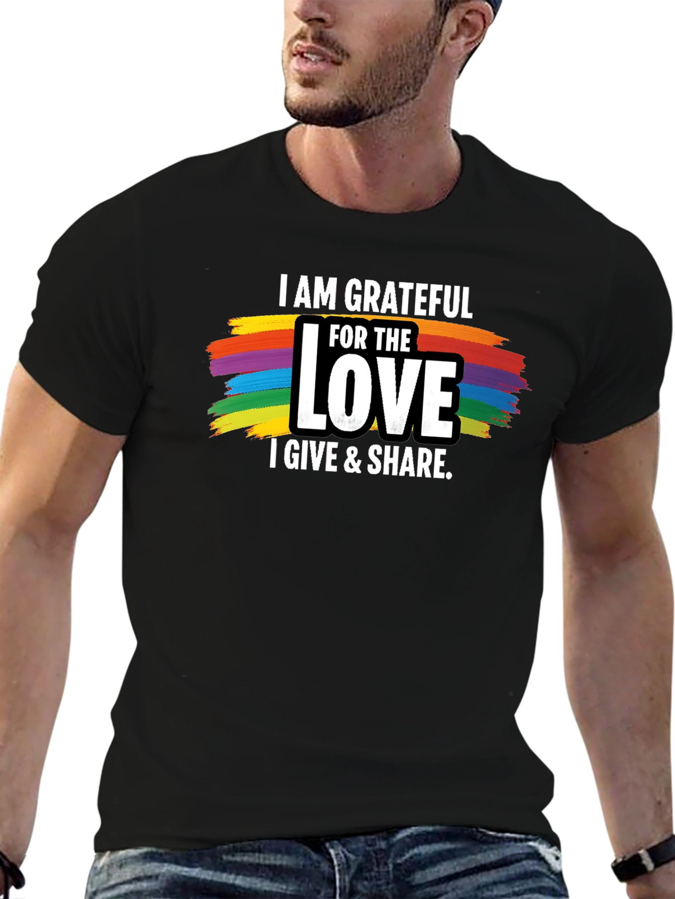 Grateful Love Pride T-Shirt - Black