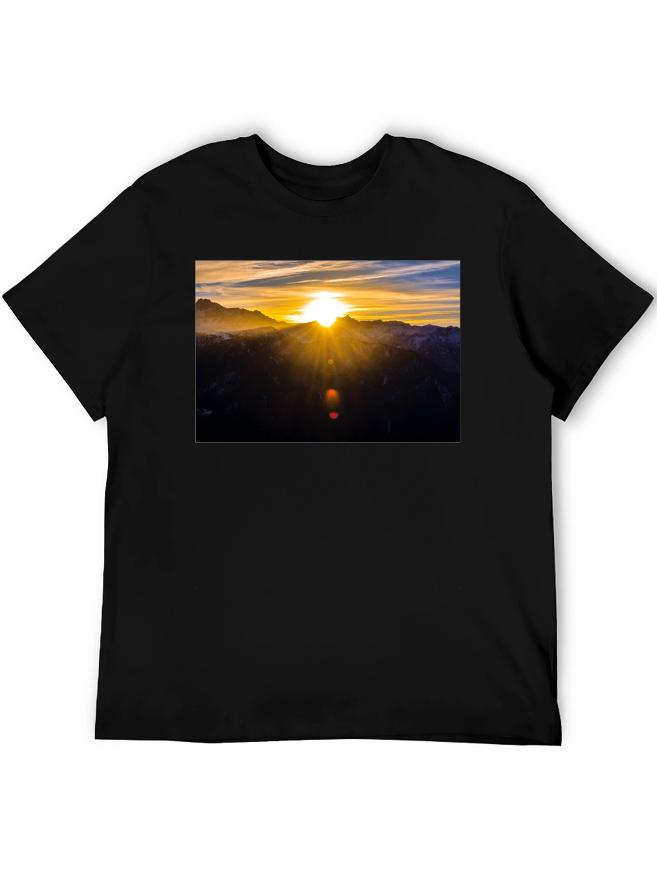 Sunrise Mountain Graphic Black T-Shirt