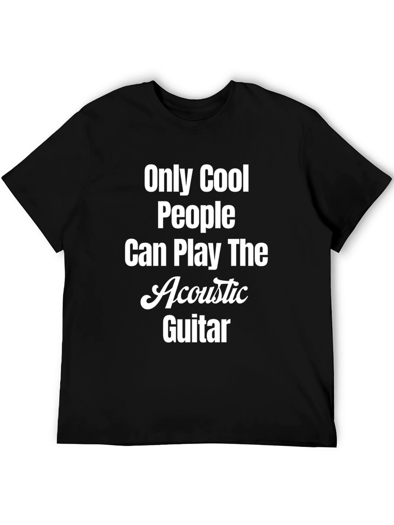 Cool Acoustic Guitar Player Black T-Shirt